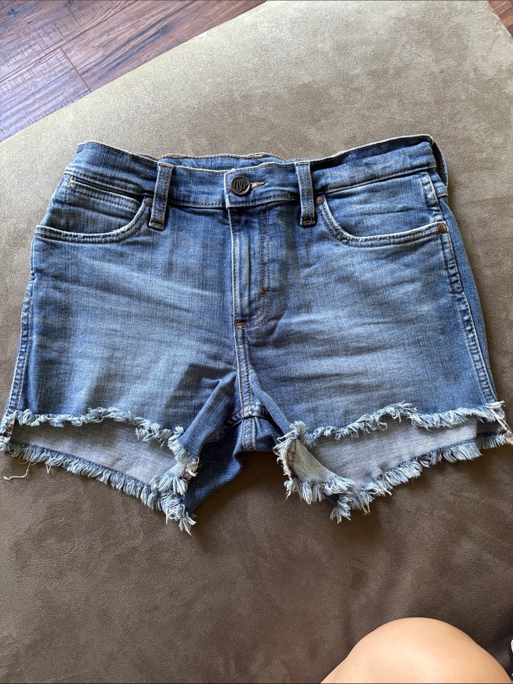 Wrangler Light Blue Frayed Hem Denim Shorts